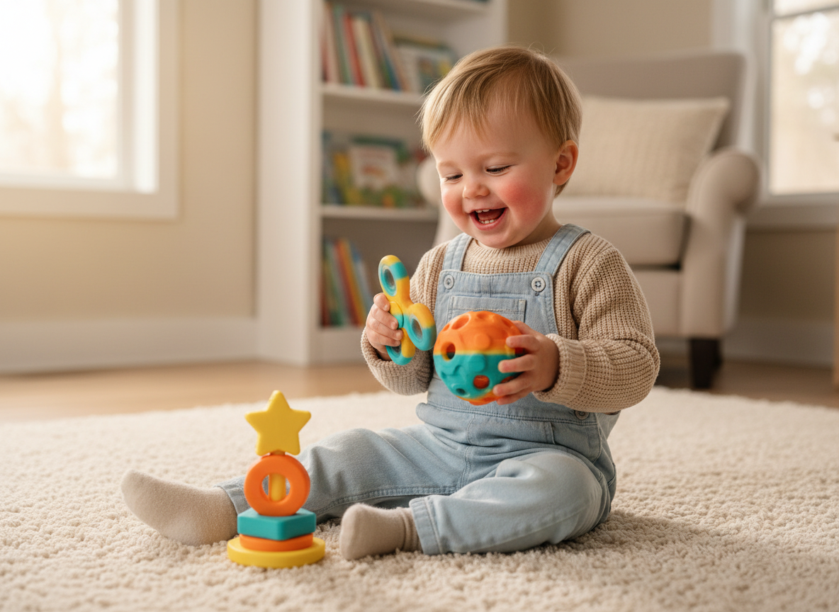 Brinquedos sensoriais coloridos em impressão 3D - desenvolvimento infantil BG Personalizados