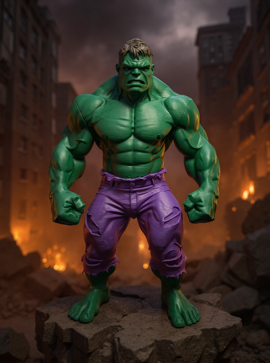 Figura do Incrível Hulk em impressão 3D