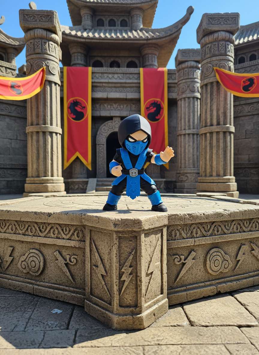 Figura colecionável do Sub-Zero em impressão 3D